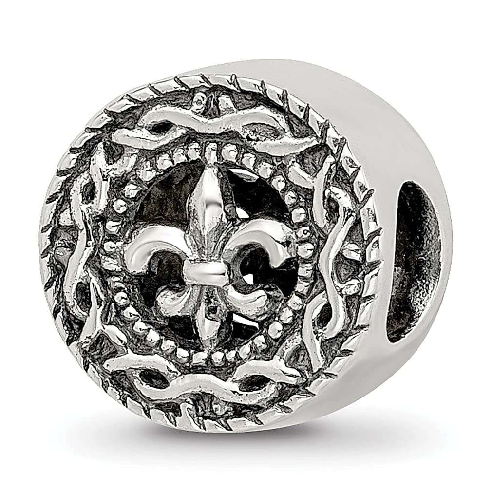 925 Sterling Silver Fleur De Lis Charm Bead for Bracelet - Religious Fine Jewelry Gift for Women - Perfect for Everyday Wear, Special Occasions & Spiritual Blessings