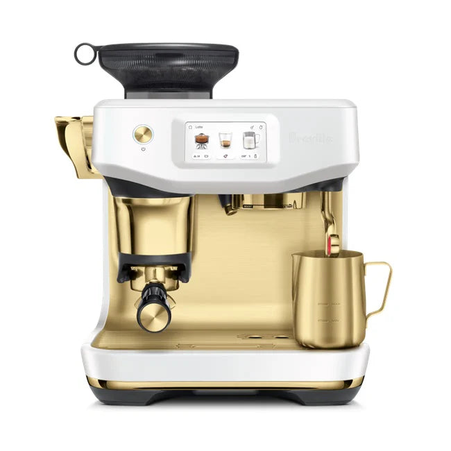 Breville Barista Touch Impress Espresso Machine with Automatic Milk Frother - Premium Sea Salt Brass Finish for Home Baristas & Coffee Lovers | Perfect for Kitchen Countertops & Coffee Shops