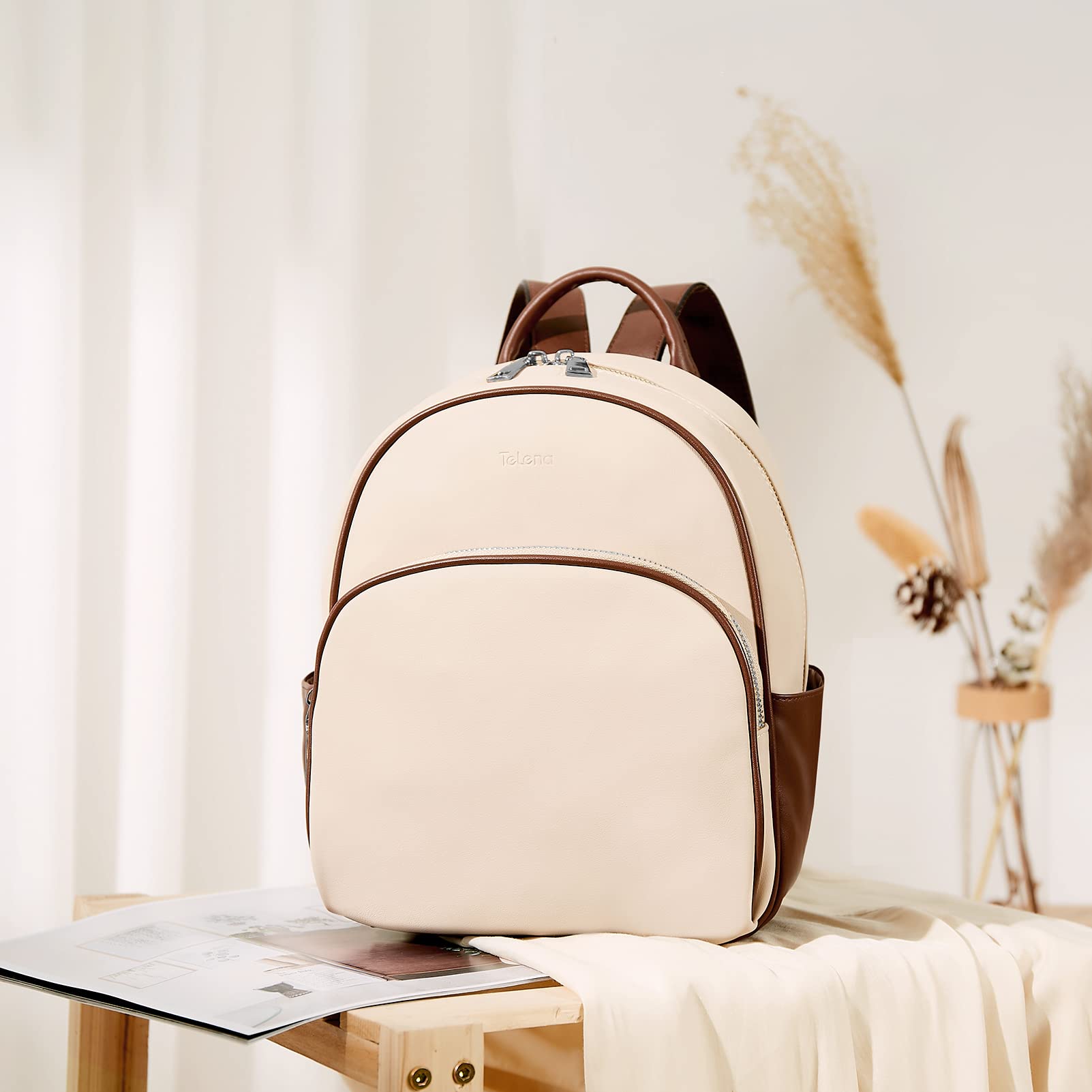 Telena Small Leather Backpack Purse for Women & Girls - Cute Mini Shoulder Bag for Travel, School & Daily Use | Durable & Stylish Crossbody Backpack for Work, Shopping & Weekend Outings