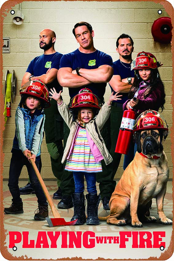 Vintage Playing with Fire Movie Poster Metal Tin Sign - 12x8 Inch Retro Wall Art for Bars, Coffee Shops, Home & Office Decor - Perfect for Man Cave, Game Room & Themed Parties