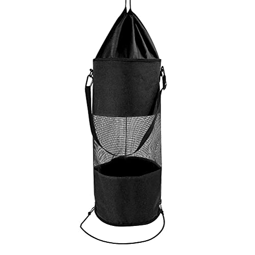 Maedack Reusable Mesh Trash Bag - Portable Outdoor Garbage Can for Boats, Kayaks, Campers & RVs | Waterproof & Durable Waste Container for Pontoon Boating, Camping Trips & Road Travel (Black)