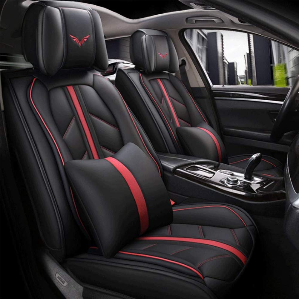 Universal 5-Seat Car Seat Cover - Adjustable Four Seasons Artificial Leather Cushion (Brown/Beige/Black) - Perfect for SUVs, Sedans & Trucks - All-Weather Protection & Comfort