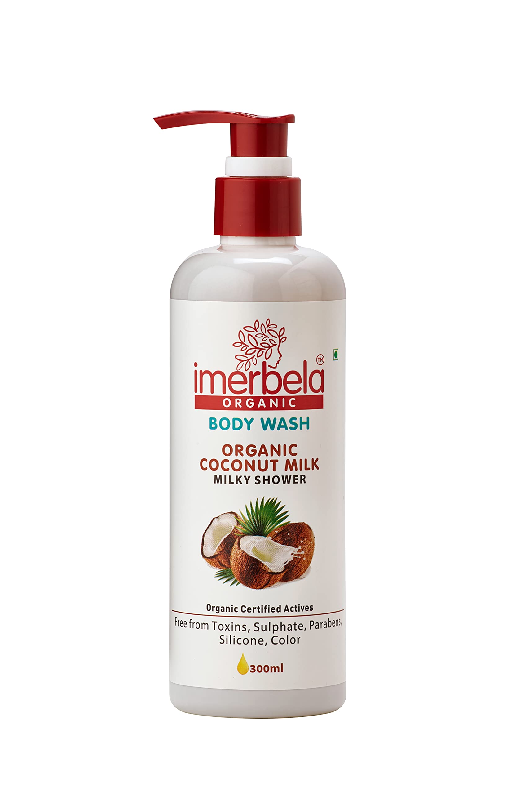 Imerbela Coconut Milk Body Wash 300ml - Creamy Shower Gel for Men & Women, Paraben-Free & Moisturizing - Perfect for Daily Bathing & Relaxing Spa Experience at Home