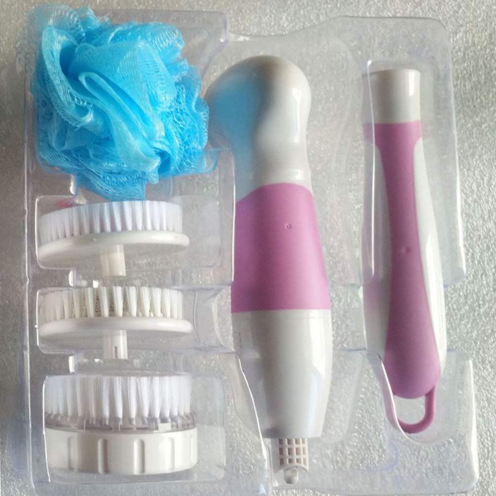 Exfoliating Bath Brush with Handle - Pink Body Scrubber for Smooth Skin, Massage & Cleansing - Perfect for Shower, Spa & Facial Exfoliation