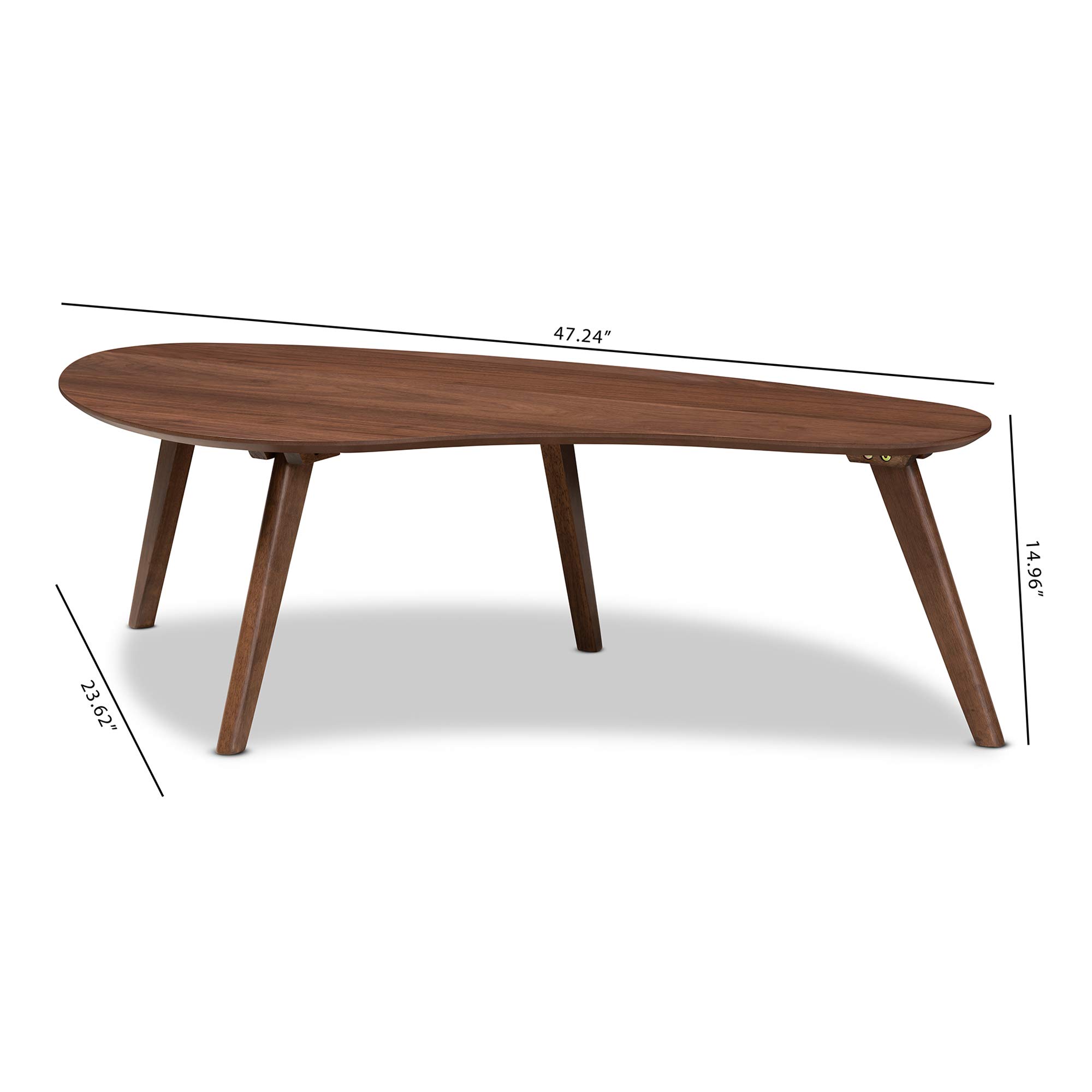 Baxton Studio Modern Walnut Coffee Table - Mid-Century Design for Living Room, Sofa & Lounge Furniture - Perfect for Home Decor & Entertaining