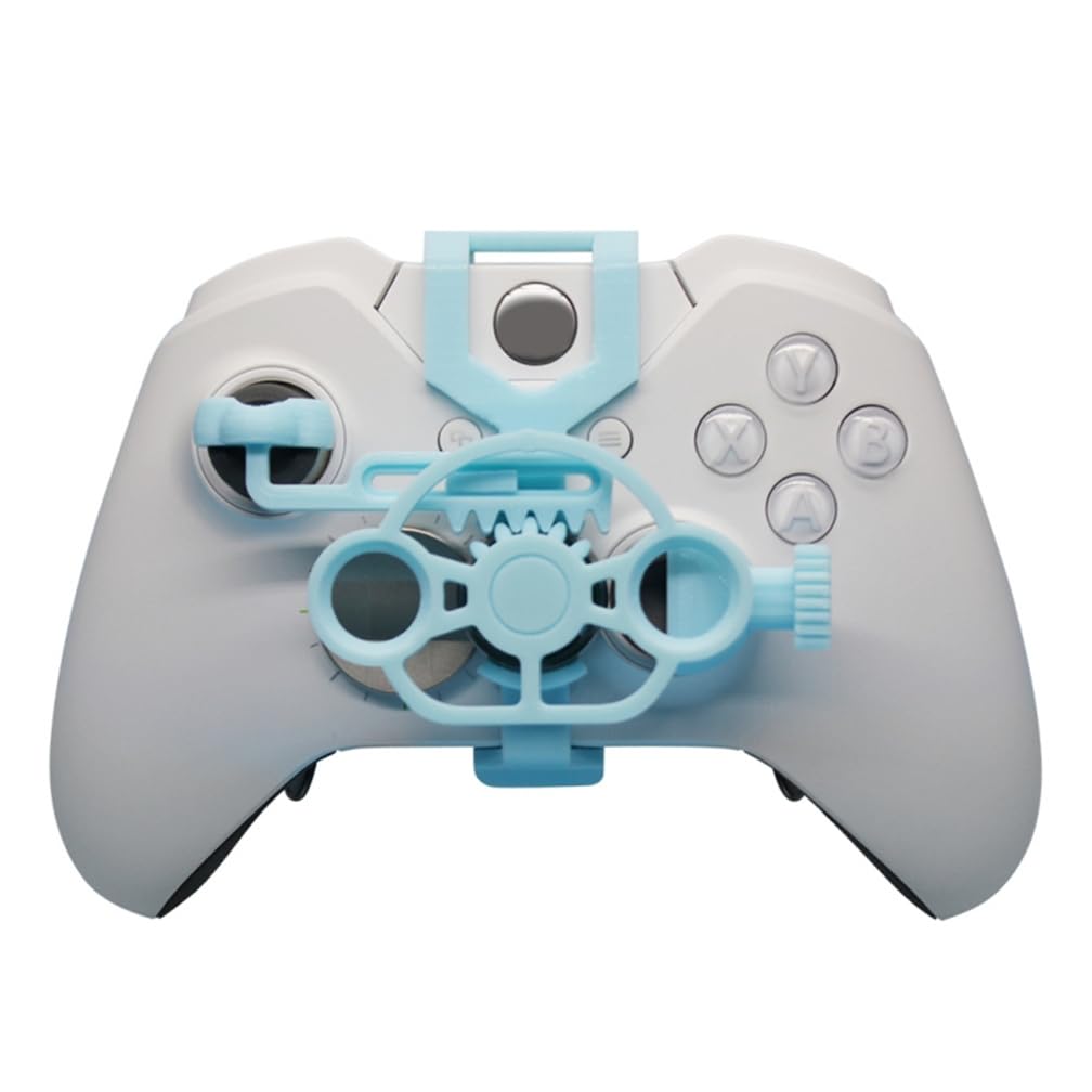 3D Printed Mini Steering Wheel for Xbox One S/X/Elite Controller - Blue Racing Game Wheel Accessory | Perfect for Forza, Need for Speed & Simulation Driving Games