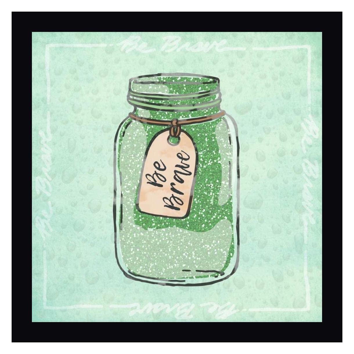 Jar Of Bravery by Marcus Prime - 20x20 Inch Framed Canvas Wall Art Print with Black Frame - Ready to Hang - Perfect for Living Room, Bedroom & Office Decor