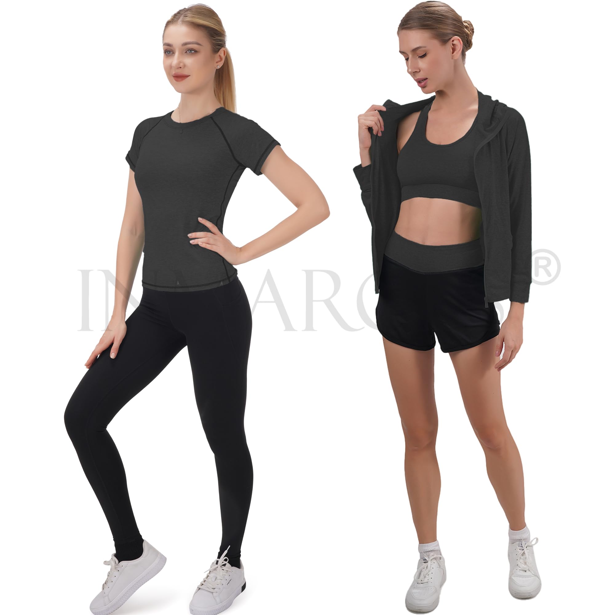 Inmarces Women's 5-Piece Workout Sets - Yoga Outfits & Activewear Tracksuit for Gym, Running & Fitness | Comfortable Exercise Clothes for Yoga, Pilates & Home Workouts