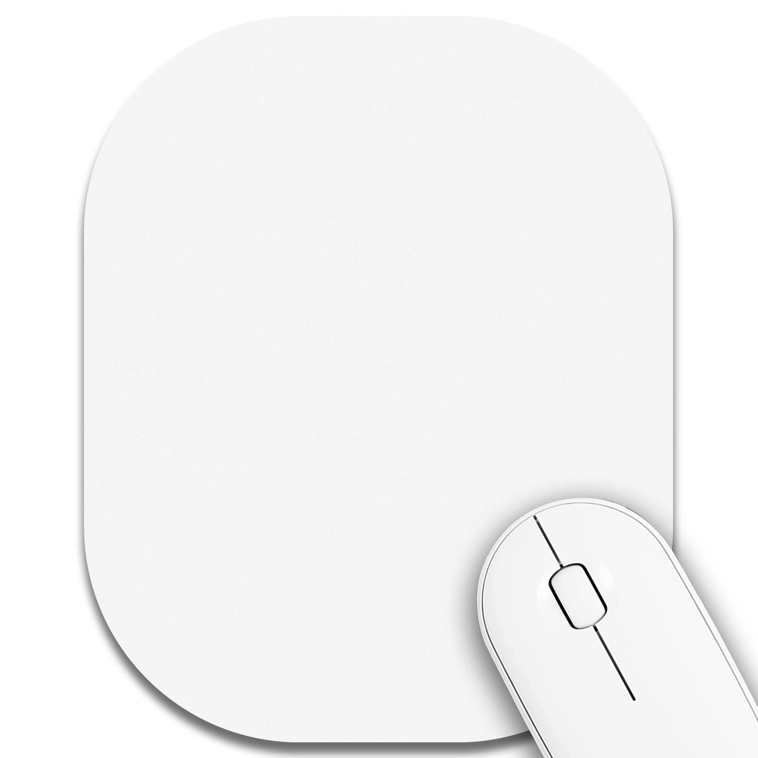 6x7 Inch Small Mouse Pad - Non-Slip Rubber Base, Waterproof & Thick Mini Mouse Mat for Laptop, Wireless Mouse - Perfect for Home Office, Travel & Gaming (White)