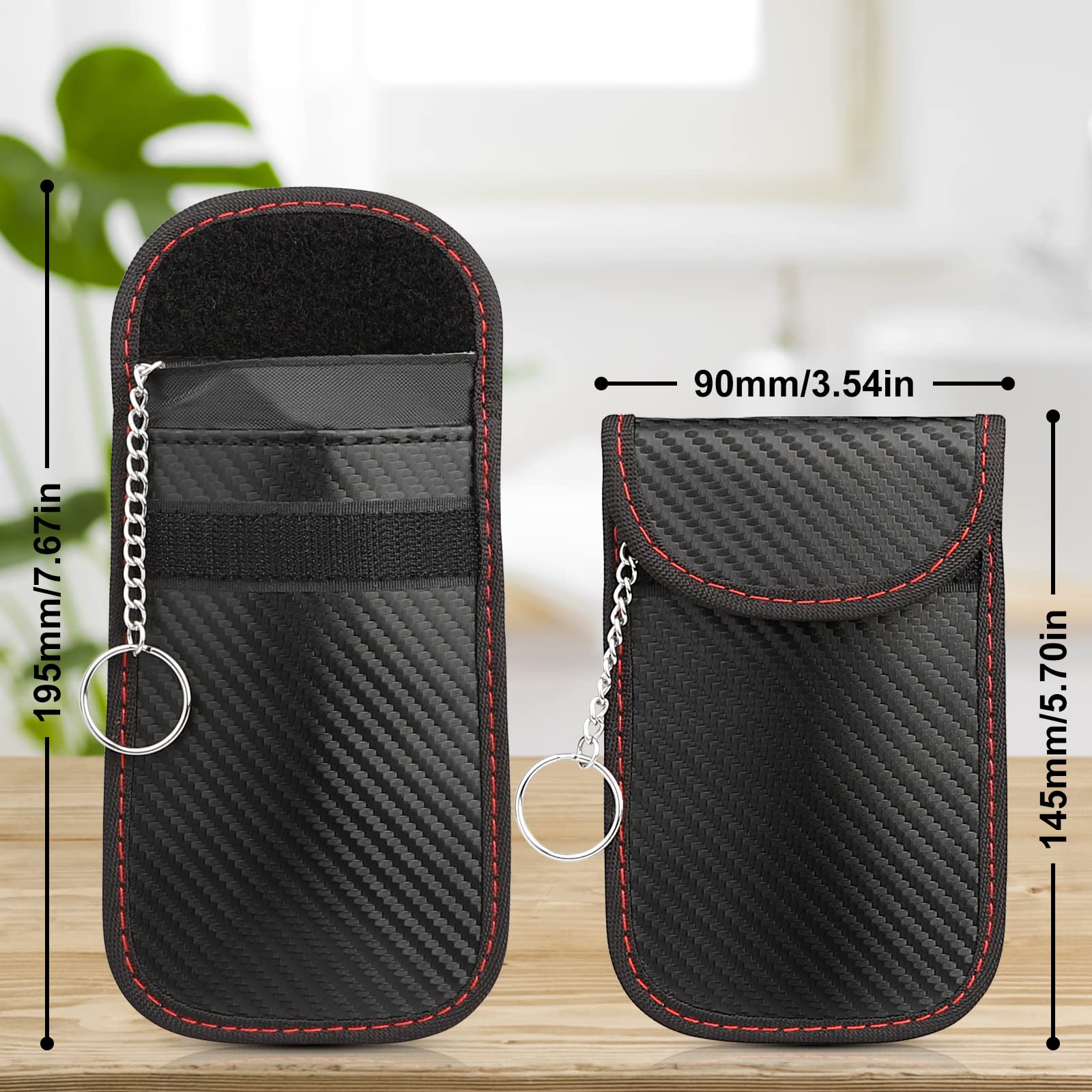 Faraday Box with 2 Pouches - RFID Signal Blocker for Car Keys & Key Fob Protector - Anti-Theft Faraday Cage for Keyless Entry Vehicles - Large Size for Phones & Electronics - Perfect for Travel & Home Security