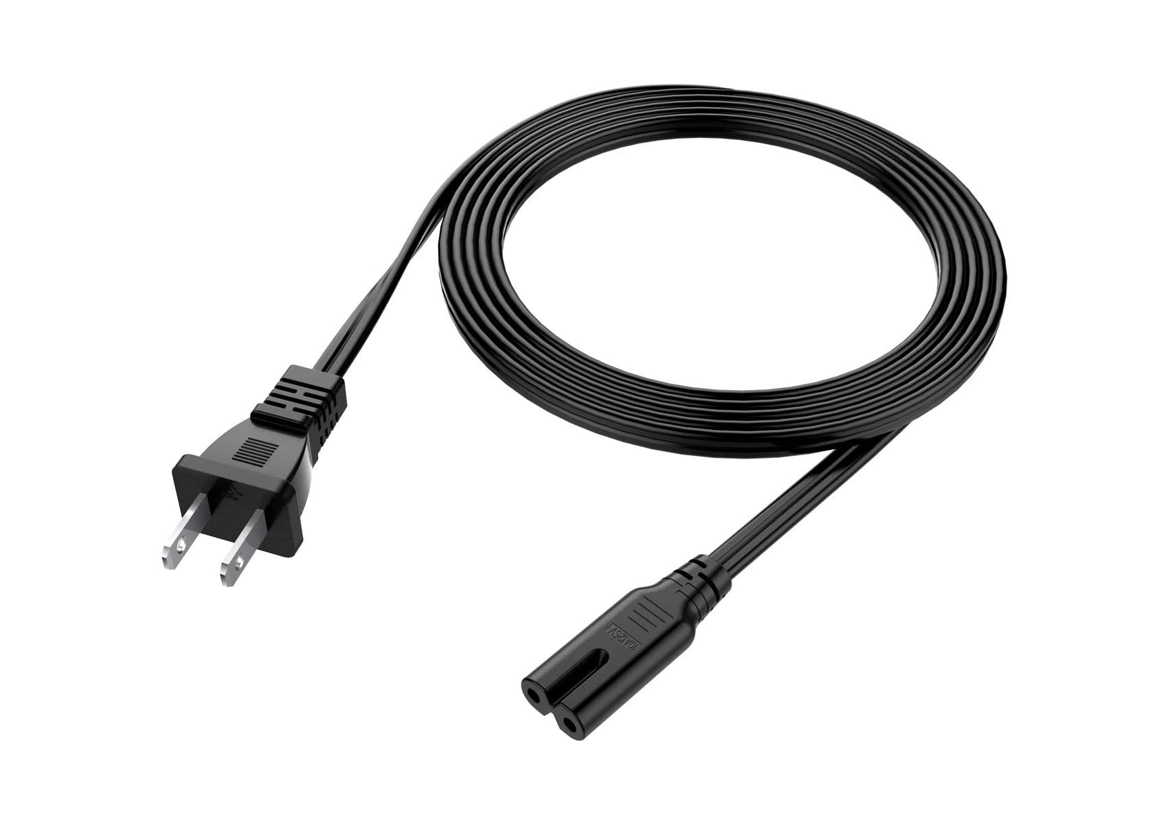 12 Ft 2-Prong AC Power Cord for HP Photosmart Printers C4273 C4275 C4280 C4283 C4285 C4288 - Replacement Wall Charger Cable for Home & Office Use