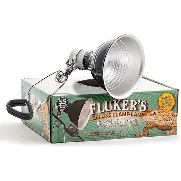 Fluker's Deluxe Clamp Lamp with Dimmer - Adjustable Reptile Heat Lamp for Terrariums, Perfect for Bearded Dragons, Snakes & Lizards - Ideal for Night Viewing & Temperature Control