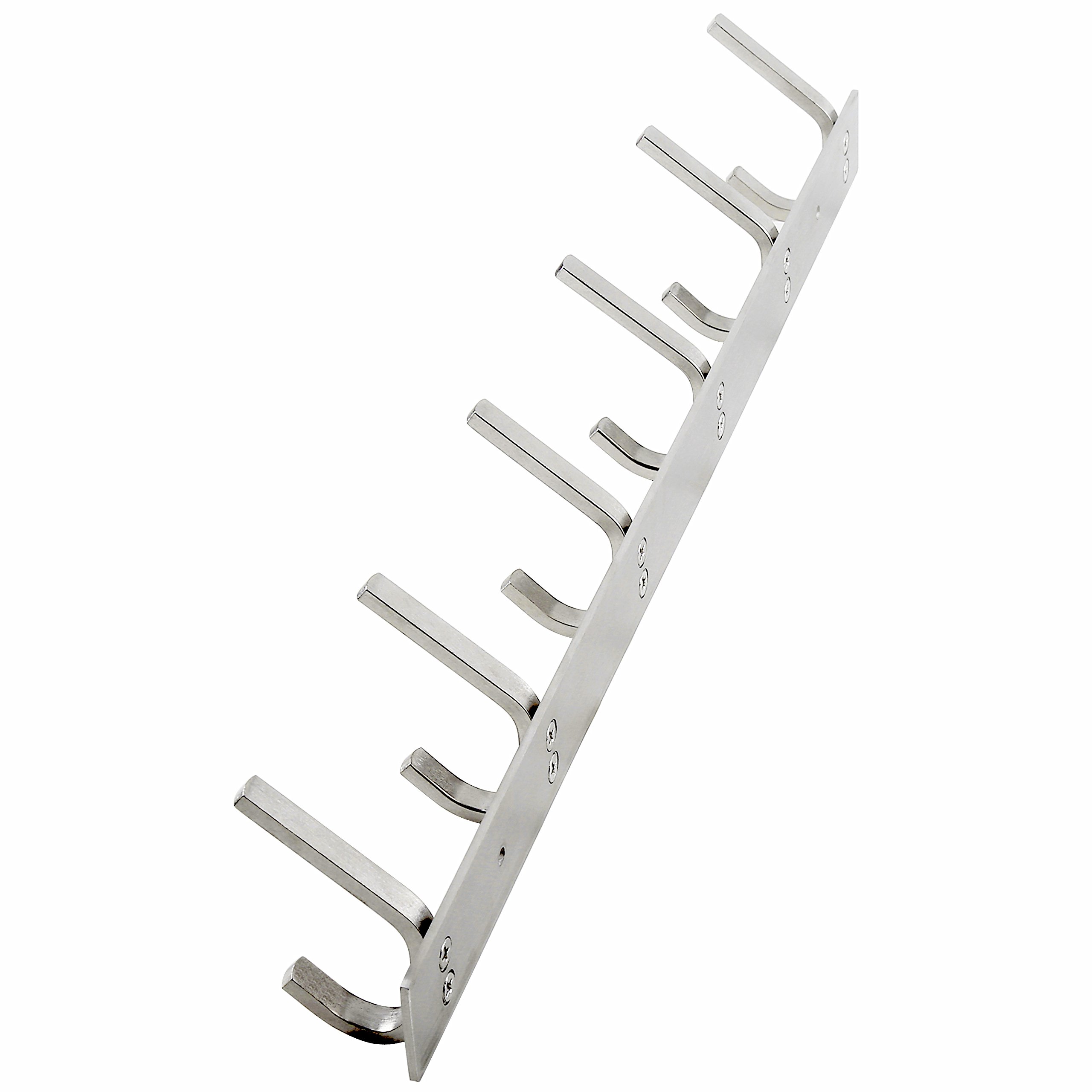 2-Pack Heavy Duty Stainless Steel 304 Hook Rail Coat Rack - Satin Finish Wall Mounted Organizer for Bedroom, Bathroom, Entryway & Hallway - Perfect for Hanging Coats, Hats, Bags & Accessories in Home, Office or Dorm Room