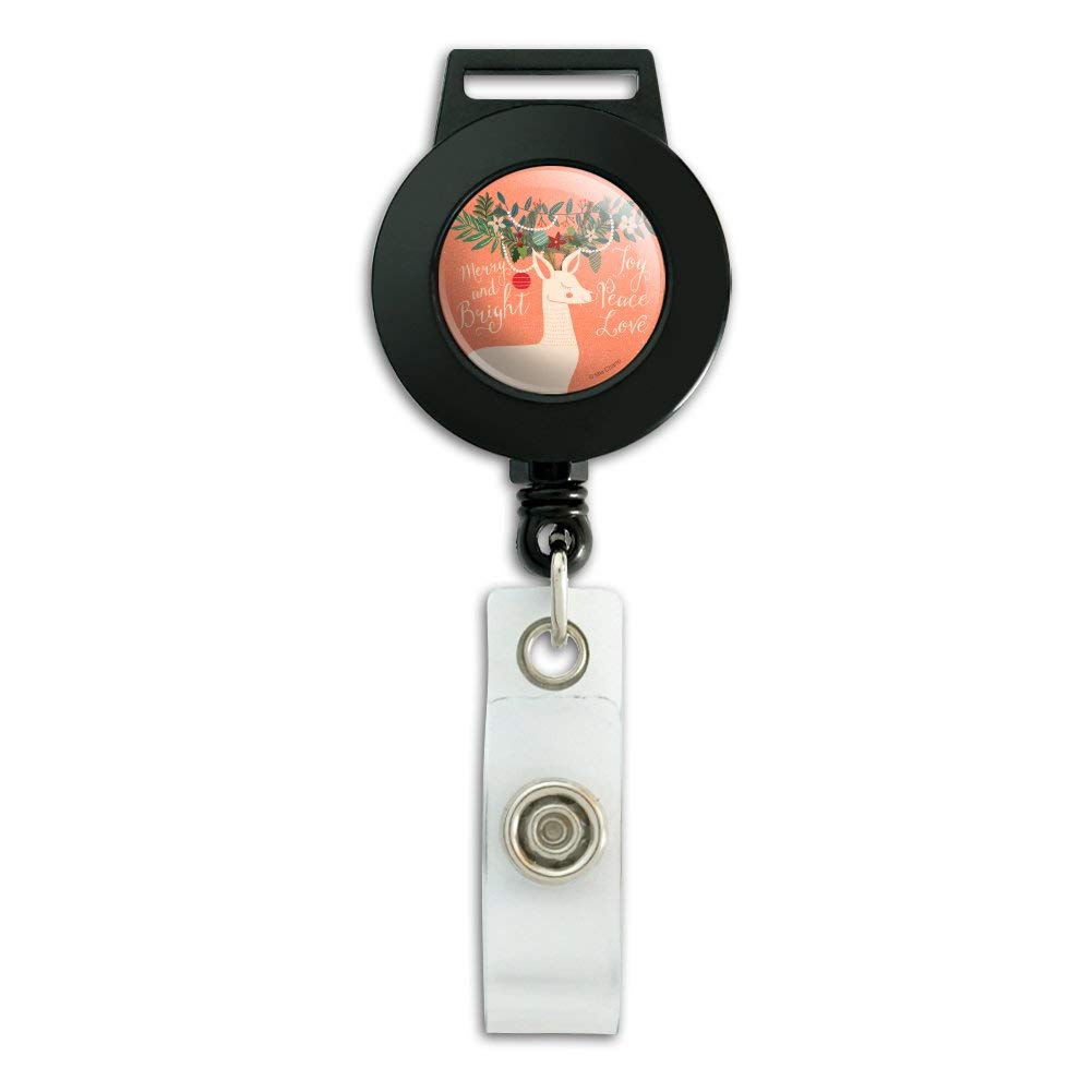 Christmas Deer Lanyard Retractable ID Badge Holder for Office & Events