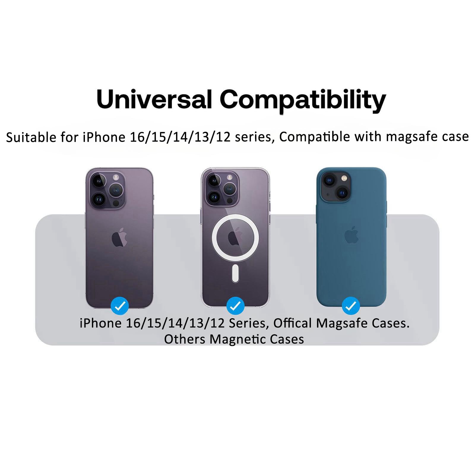 AUROX Magnetic Phone Grip Holder - Expandable Collapsible Stand with Kickstand for Magsafe | Compatible with iPhone 16/15/14/13/12 Series | Transparent Pink | Perfect for Hands-Free Viewing, Gaming & Video Calls