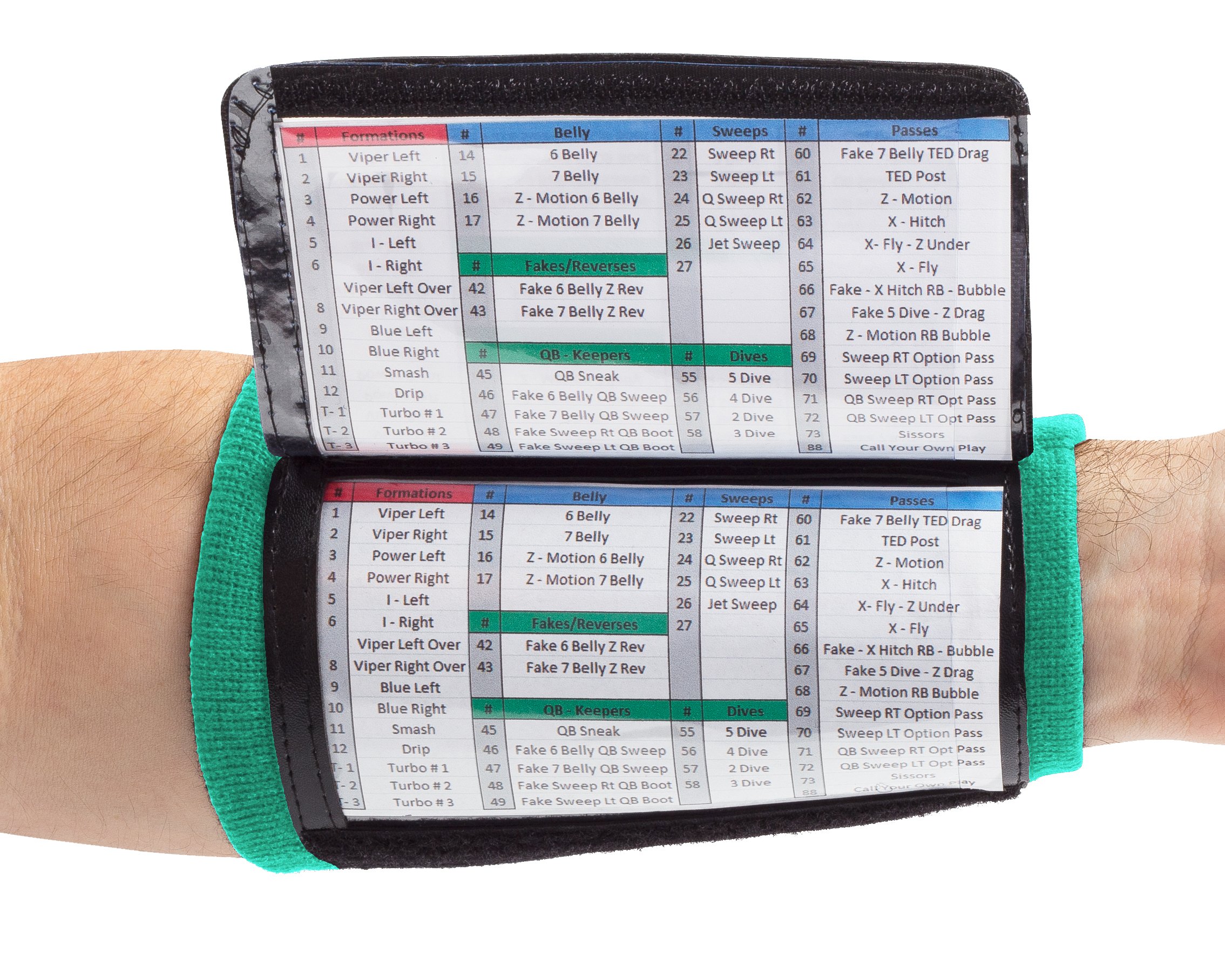 Youth Football Wristbands - Quarterback Play Calling Wristbands for Coaches & Players - Softball & Sports Playbook Wristbands - Perfect for Game Day, Practice & Team Communication