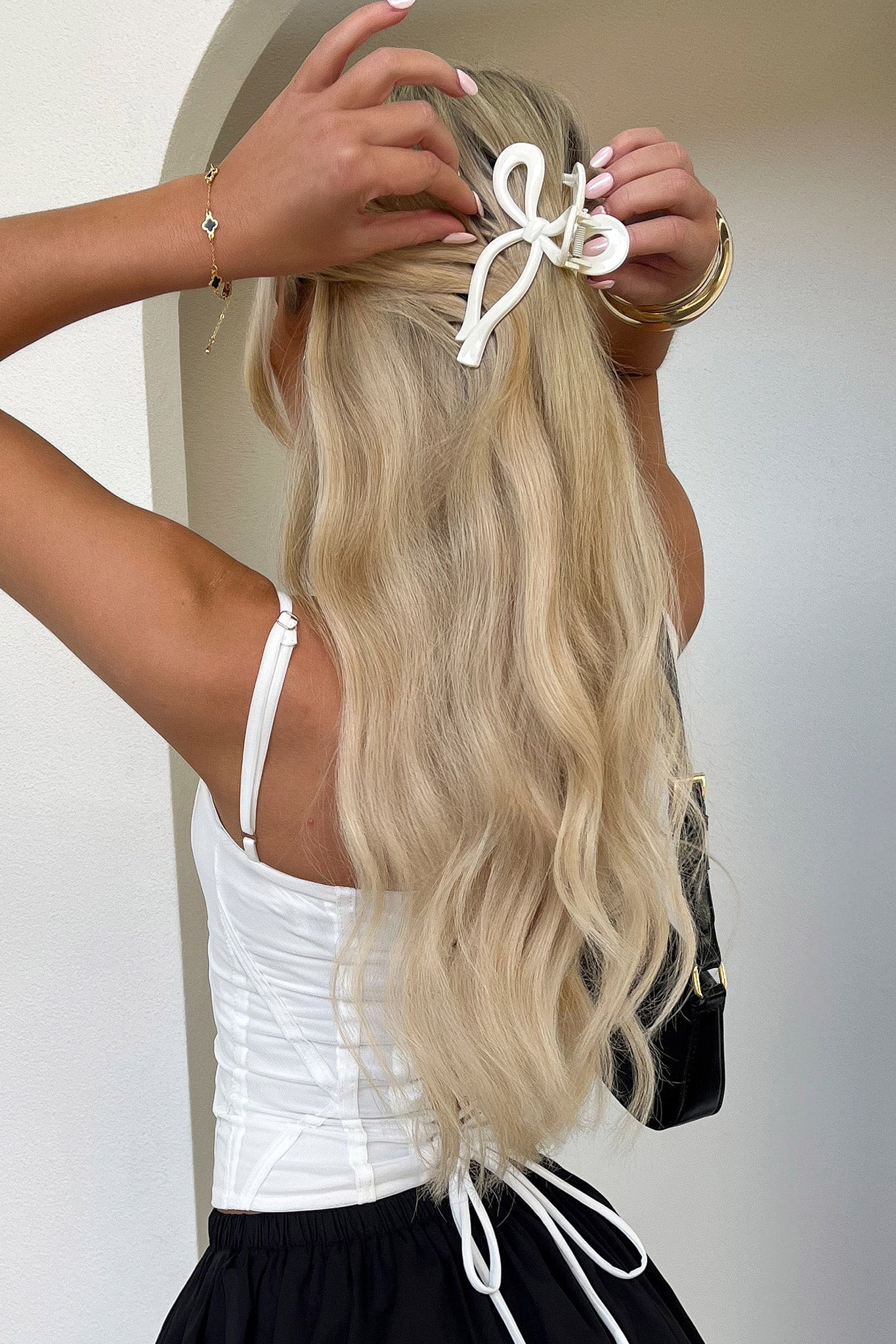 Blaire Claw Hair Clip - White | Large Hair Claw for Women | Perfect for Ponytails, Buns & Updos | Hair Accessories for Daily Use, Work & Special Occasions
