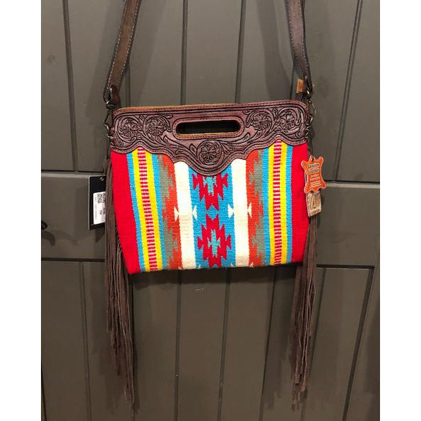 Stylish American Darling Aztec Blanket Purse with Fringe - Boho Chic Crossbody Bag for Women, Perfect for Music Festivals & Beach Vacations