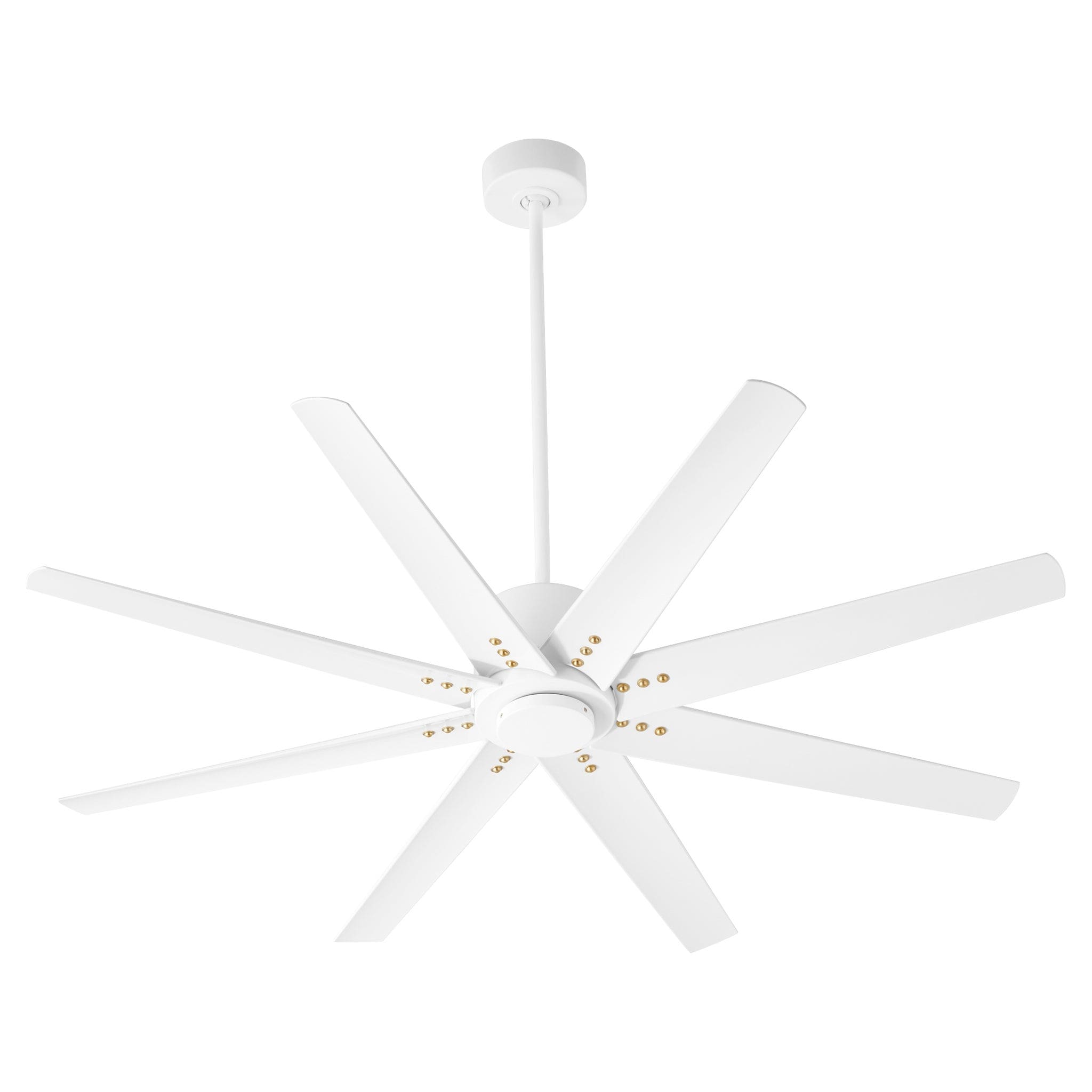 56 Inch White 8-Blade Ceiling Fan with Remote Control - Oxygen FLEET 3 112 6 - Perfect for Living Room, Bedroom & Office Cooling