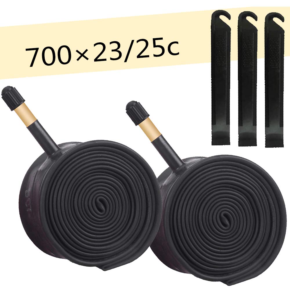 **700x23/25c Bike Inner Tube with Schrader Valve (48mm) - 3 Tire Levers Included - Replacement Tube for Road Bikes - Perfect for Commuting, Racing & Long-Distance Cycling**