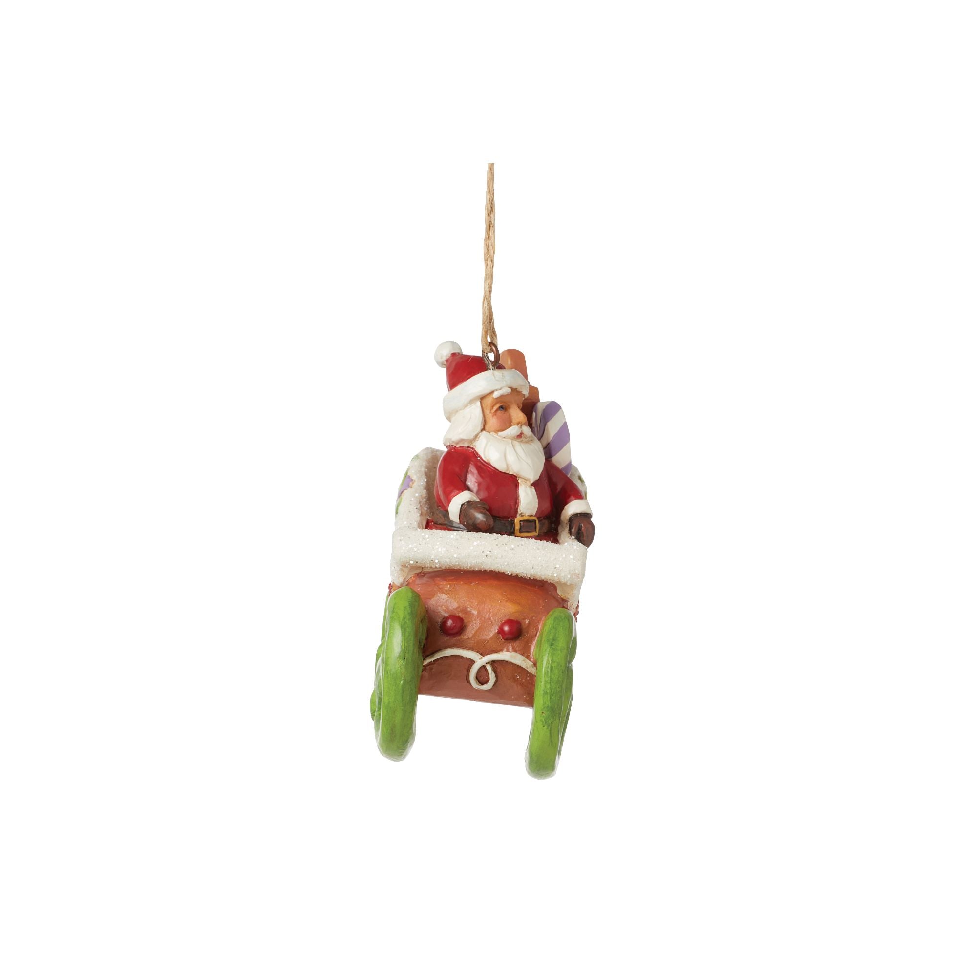 Gingerbread Christmas Sleigh Ornament - Handmade Holiday Decor for Tree, Gift, and Festive Home Decoration