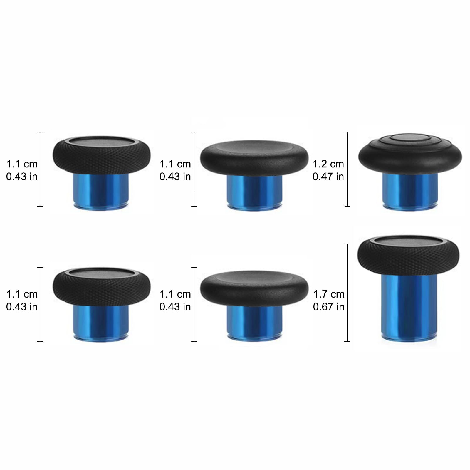 Elite Series 2 Controller Thumbsticks - Metal Buttons for Gaming (Blue) - Perfect for Competitive Play