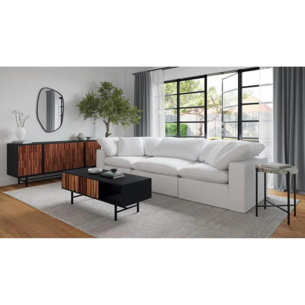 5-Piece Stain-Resistant Terra White Dream Modular Sectional Sofa Set - Perfect for Living Room, Family Room, or Home Theater Seating