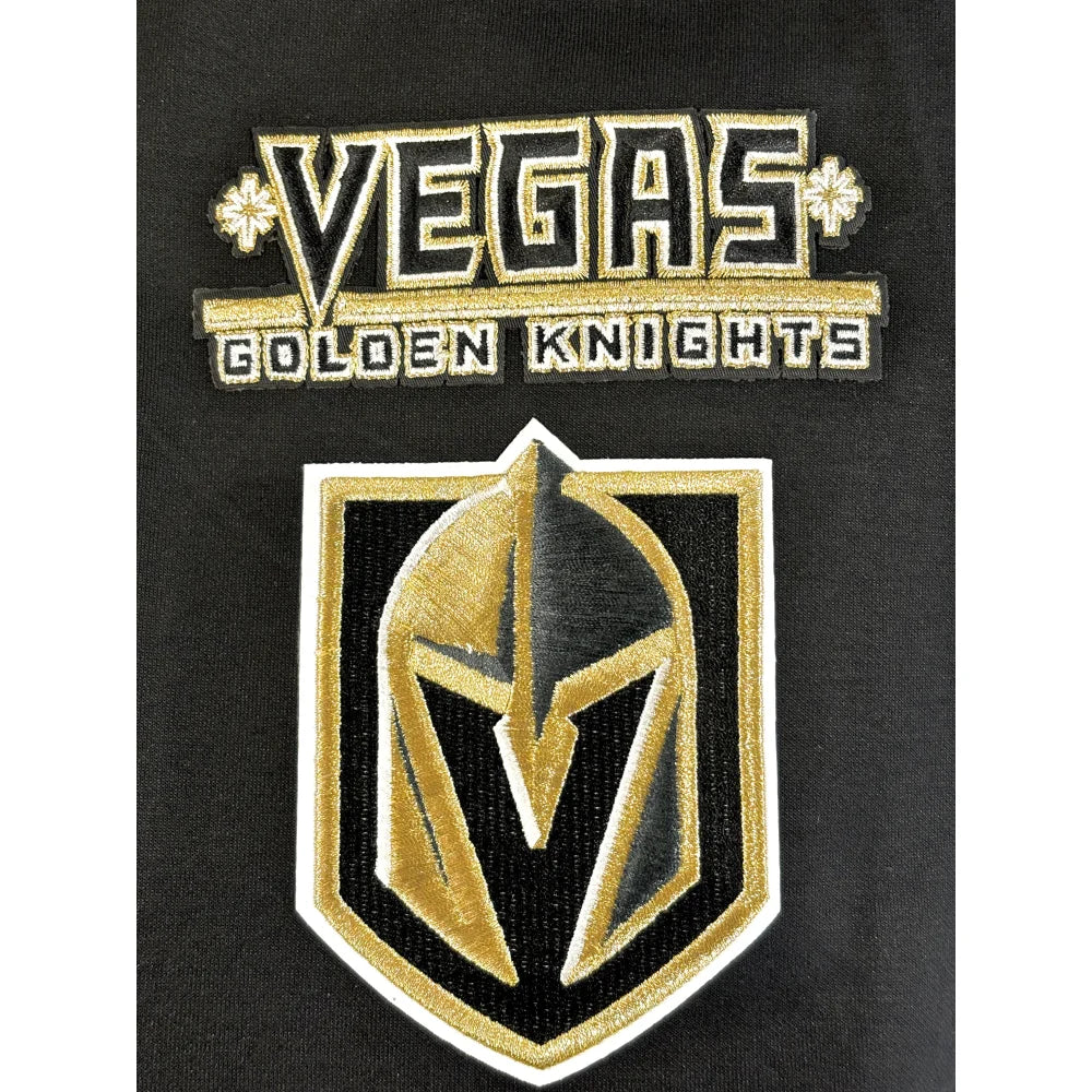 Men's Pro Standard Vegas Golden Knights Chenille Long Sleeve Hoodie - Black | Warm & Comfortable Pullover for Game Day, Winter Sports & Casual Wear