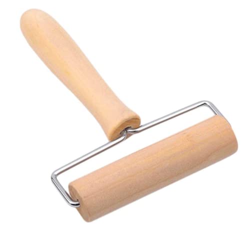 U COOK Solid Beech Wood Rolling Pin - T-Shaped Baking Tool for Dough, Pizza, Cookies & Pastry | Perfect for Homemade Dumplings, Pies & Bread Making