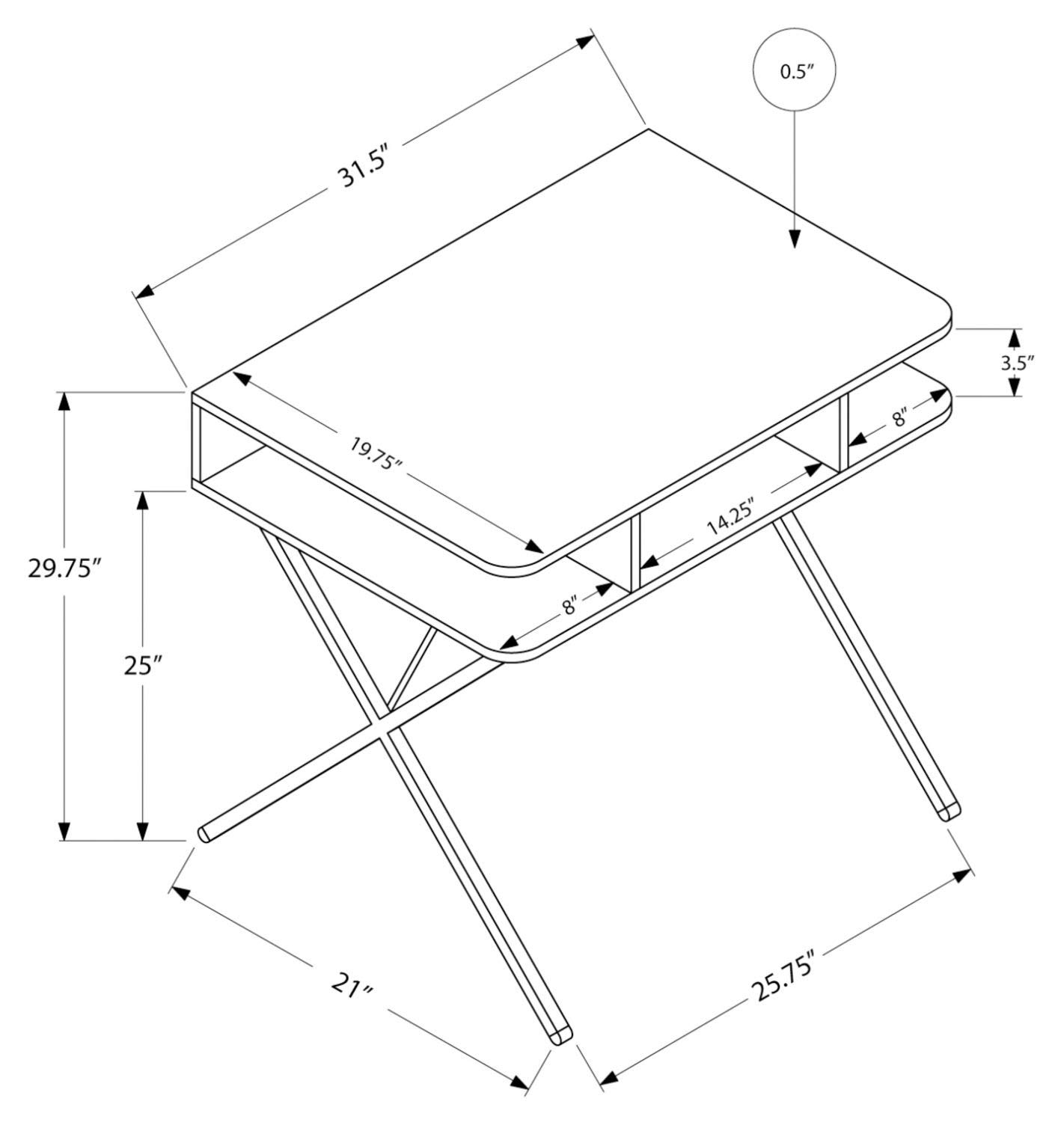 Offex 31 Inch Computer Desk with White Top & Silver Metal Frame - Home Office Desk for Small Spaces, Gaming, Study & Workstation Setup