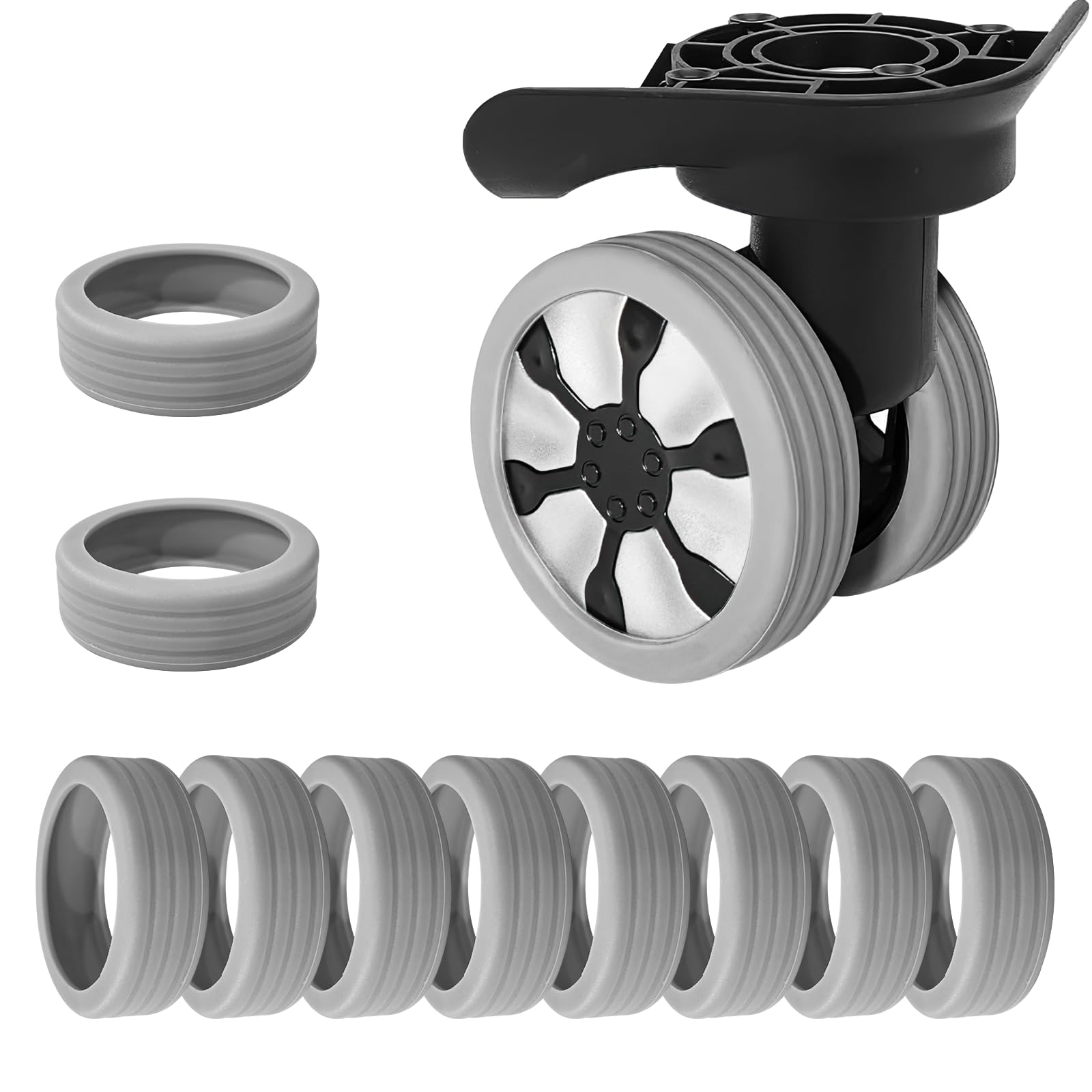 10 Pcs Luggage Wheel Protectors - Soft Silicone Wheel Covers for Suitcase, Baggage, Trolley & Handbag - Travel Accessories for Smooth Rolling & Protection