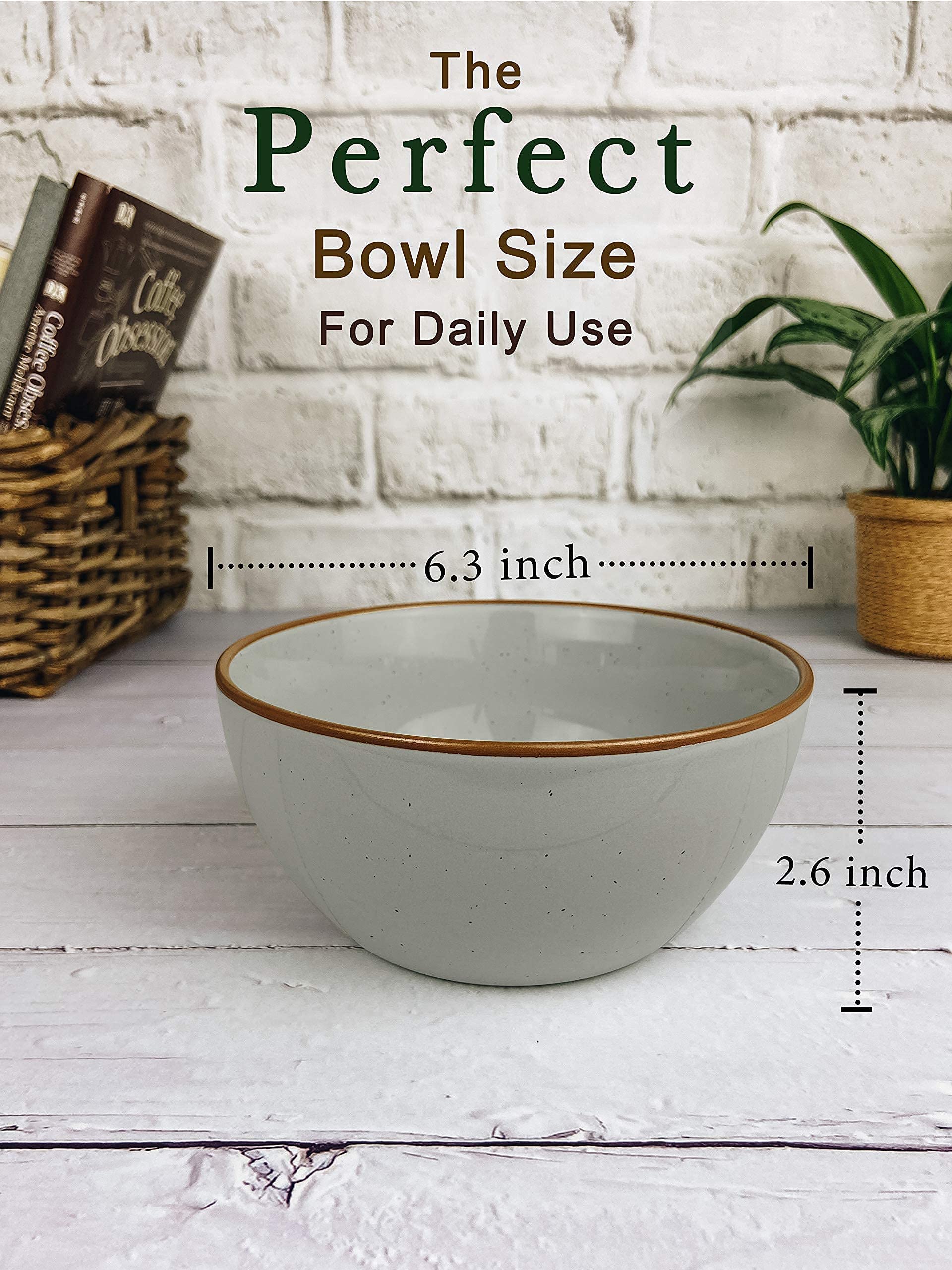 Premium Mora Ceramic Bowls & Plates Set - 16-Piece Earl Grey Dinnerware Collection, Microwave & Oven Safe, Dishwasher Friendly - Perfect for Breakfast, Salad, Cereal & Family Dining