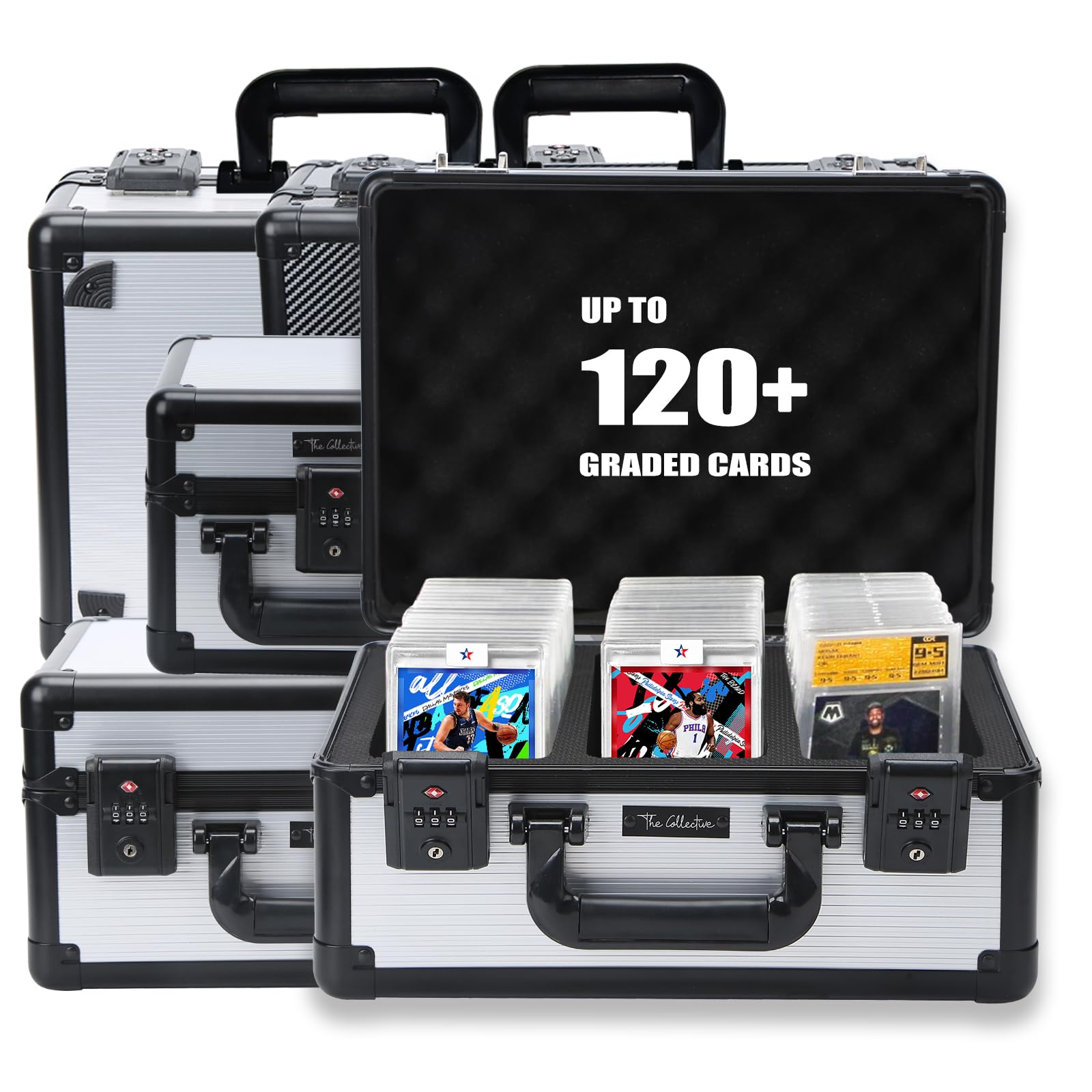 Upgraded TSA Lock Graded Card Storage Box - Secure Baseball & Sports Trading Card Holder Case - Compatible with PSA, BGS, CSG, FGS Card Cases - Perfect for Collectors, Travel & Display