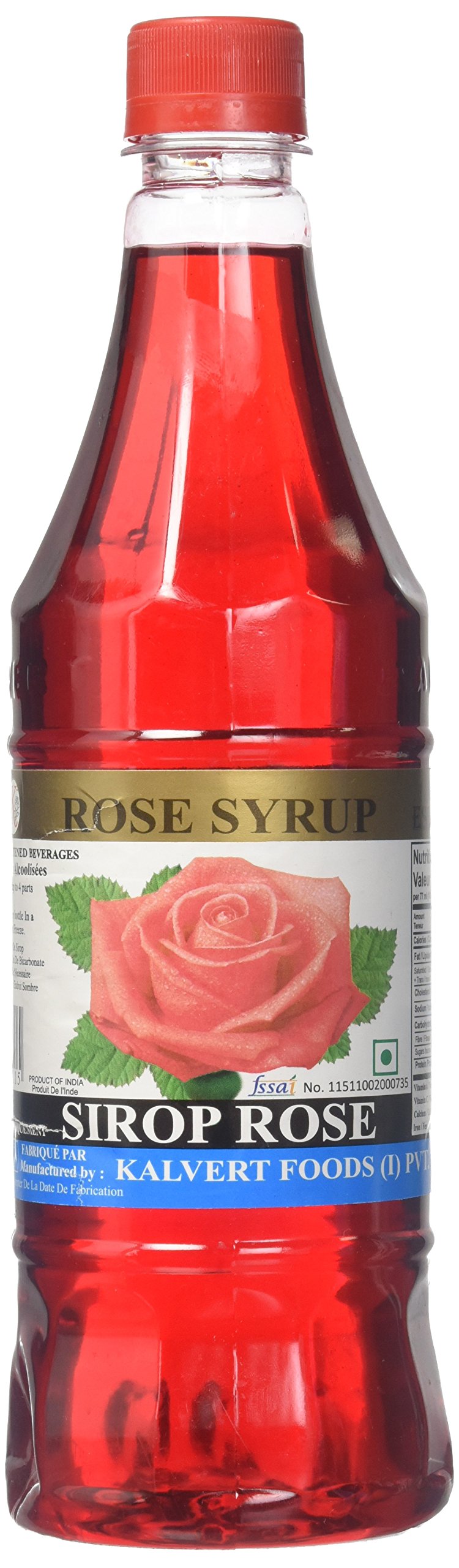 Kalvert Foods Premium Rose Syrup - 900g (31.7oz) Bottle for Cocktails, Desserts & Baking - Floral Flavor Enhancer for Drinks, Ice Cream & Middle Eastern Cuisine
