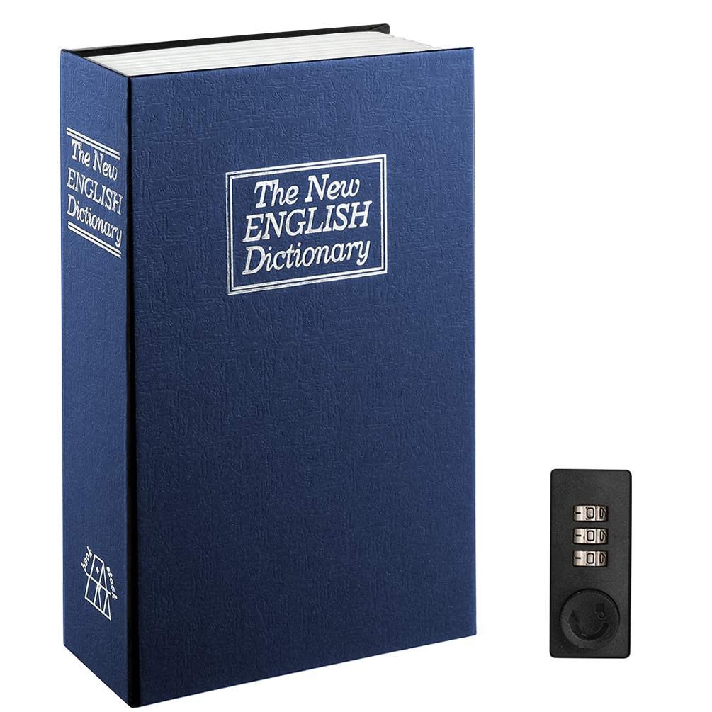 Combination Lock Book Safe - Hidden Dictionary Box for Valuables (9.5