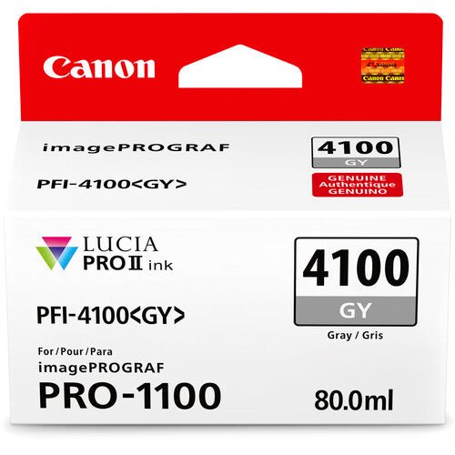 Canon PFI 4100 Gray Pigment Ink Tank (80mL) - High-Quality Printer Ink for Canon Printers | Perfect for Office Documents, Photo Printing & Professional Graphics