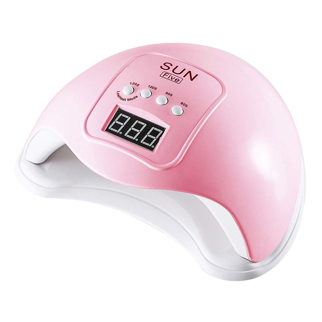 48W UV LED Nail Lamp - Professional Gel Polish Curing Light for Salon & Home Use, Pink Portable Nail Dryer Machine with USB Power for DIY Manicures & Nail Art Designs