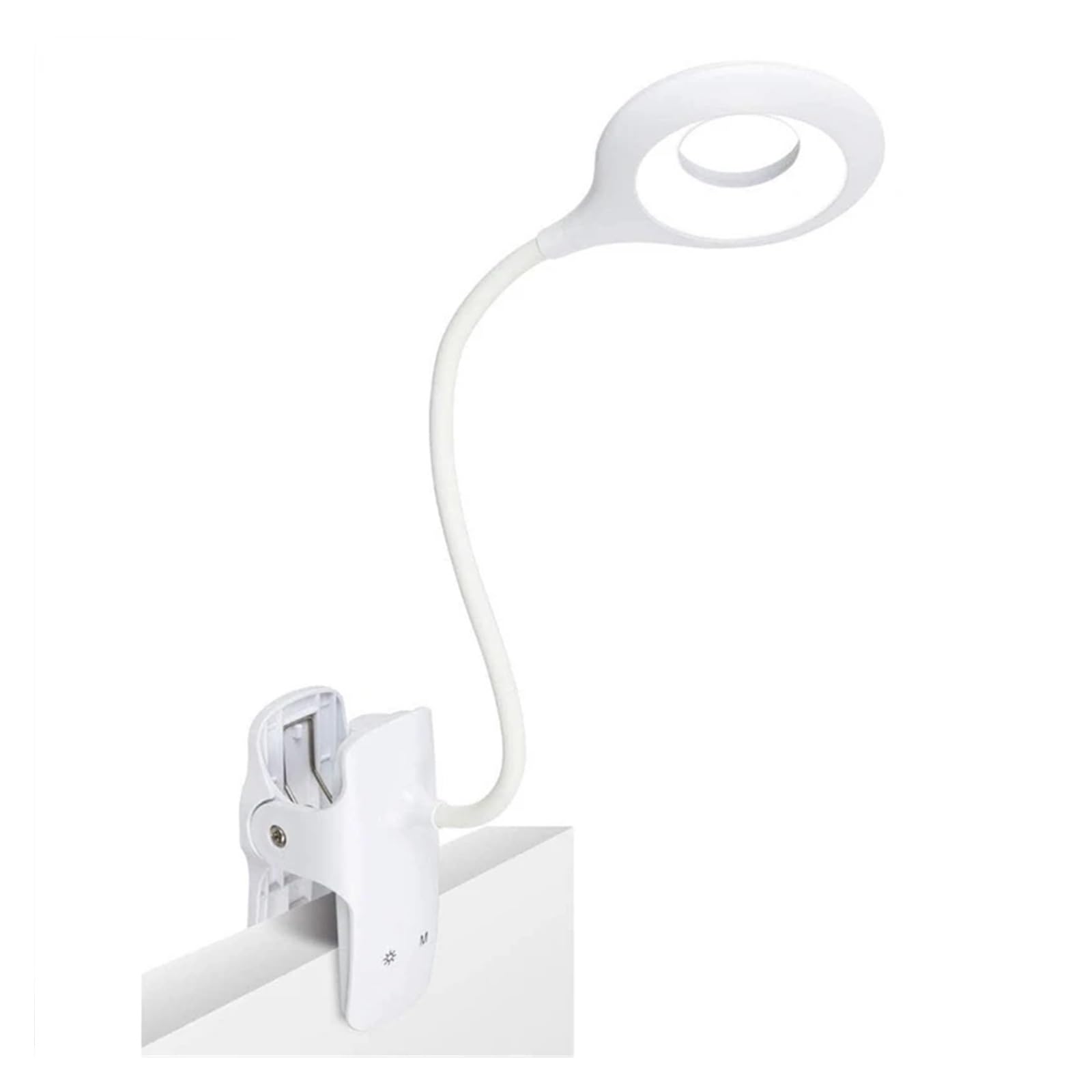 KANGYEBAIHUODIAN Rechargeable LED Reading Lamp - Portable USB Desk Light with Touch Control & Eye Protection, Clip-on Table Lamp (White) - Perfect for Studying, Office Work & Nighttime Reading