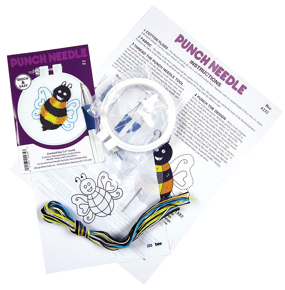DIY Punch Needle Kit for Embroidery & Rug Making - Complete Starter Set with Needles, Hoops & Yarn - Perfect for Beginners & Craft Lovers (Home Decor, Wall Art, Gift Making)