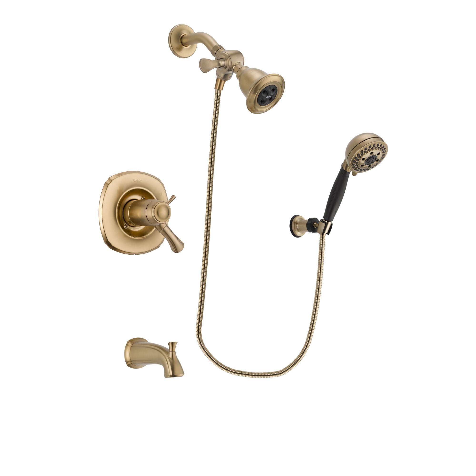 Delta Addison Champagne Bronze Thermostatic Tub and Shower Faucet System with Water-Efficient Showerhead & 5-Spray Hand Shower - Includes Rough-in Valve & Tub Spout (DSP3763V) - Perfect for Bathroom Remodeling & Luxury Spa Experience
