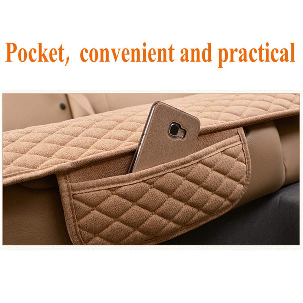 Breathable Linen Car Seat Cover Set - Universal Fit Seat Cushion Protector Pad Mat for Cars, SUVs & Trucks (Set of 3, Grey) | Perfect for Summer Driving, Road Trips & Protecting Leather Seats