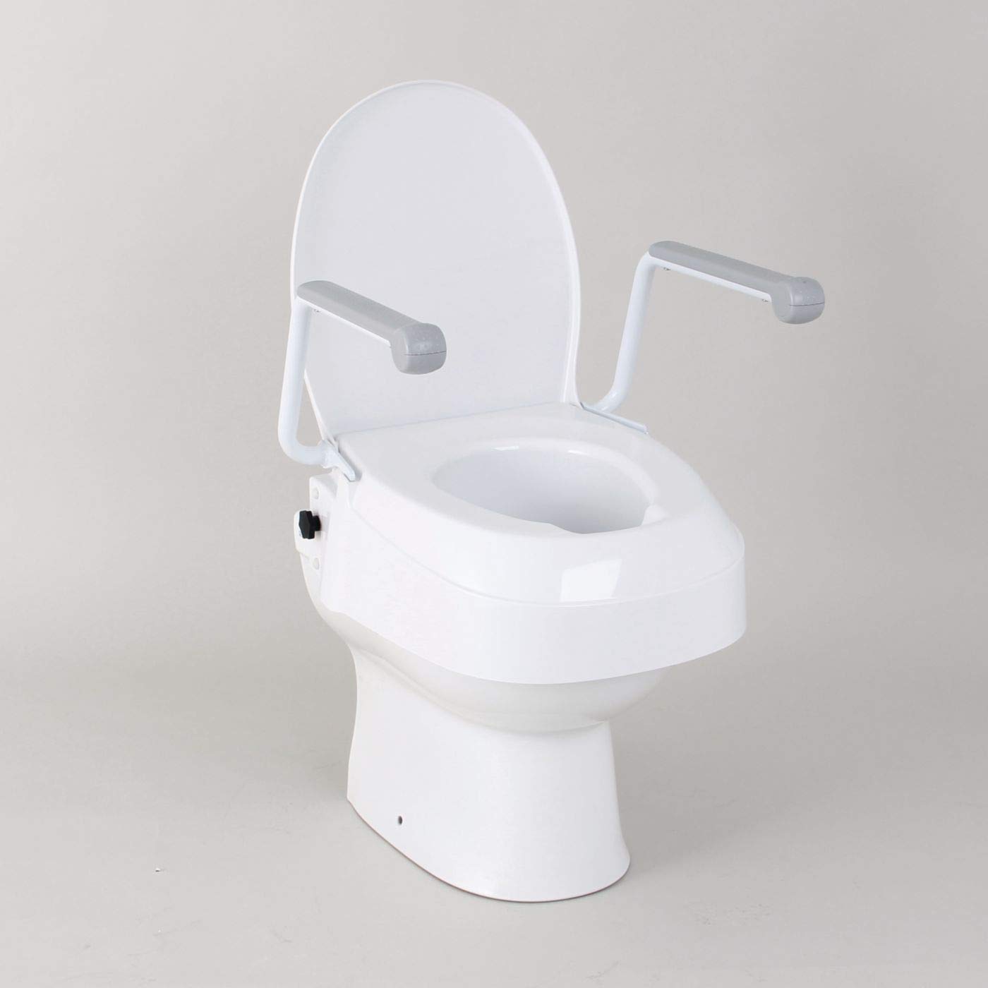 Homecraft Raised Toilet Seat with Arms - Steel Frame & Lift-Up ABS Arms for Elderly & Seniors - Bathroom Safety Aid for Easier Sitting & Standing - Ideal for Hip Replacement & Mobility Assistance - Perfect for Home Care & Assisted Living Facilities