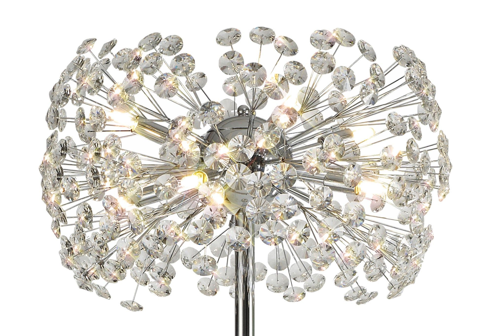 Bellagio 8-Light G9 Floor Lamp in French Gold & Crystal or Chrome & Crystal - Elegant Lighting for Living Room, Bedroom, or Dining Room