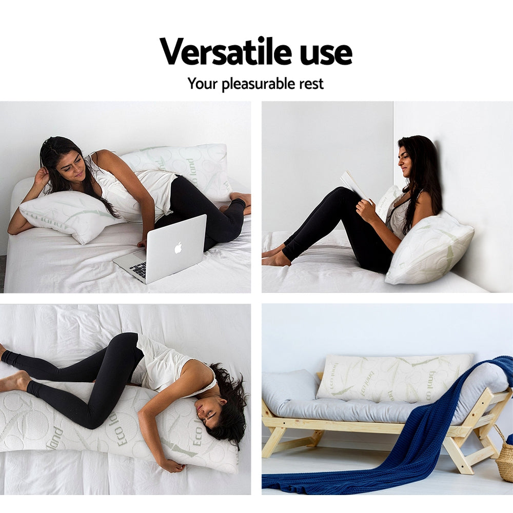 Full Body Memory Foam Pillow for Side, Back & Stomach Sleepers - Orthopedic Support for Pain Relief - Perfect for Bed, Couch & Travel