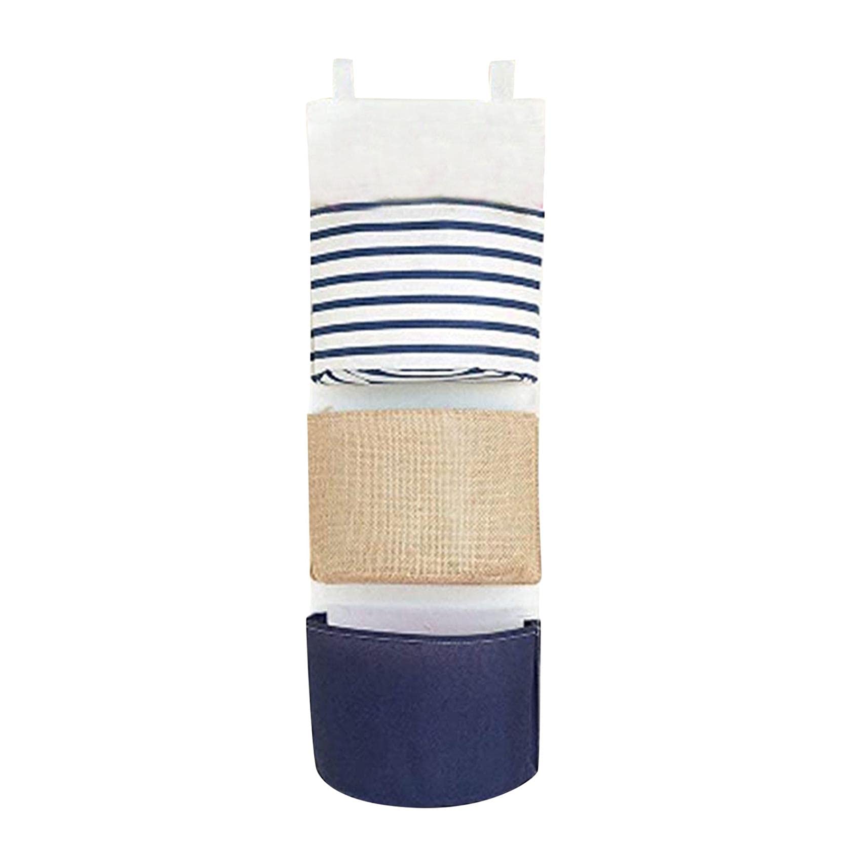 Hanging Storage Organizer - 3-Pocket Wall Mounted Over Door Closet Organizer | Waterproof Linen Cotton Fabric for Bedroom, Bathroom & Closet | Space-Saving Storage Solution for Towels, Toys & Accessories