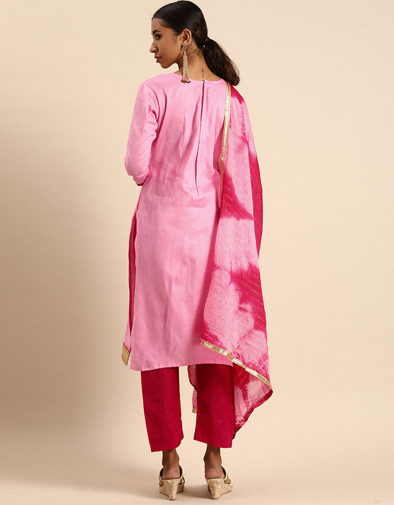 Stylish Baby Pink Cotton Blend Suit Pants for Women - Comfortable Office Wear & Formal Occasions