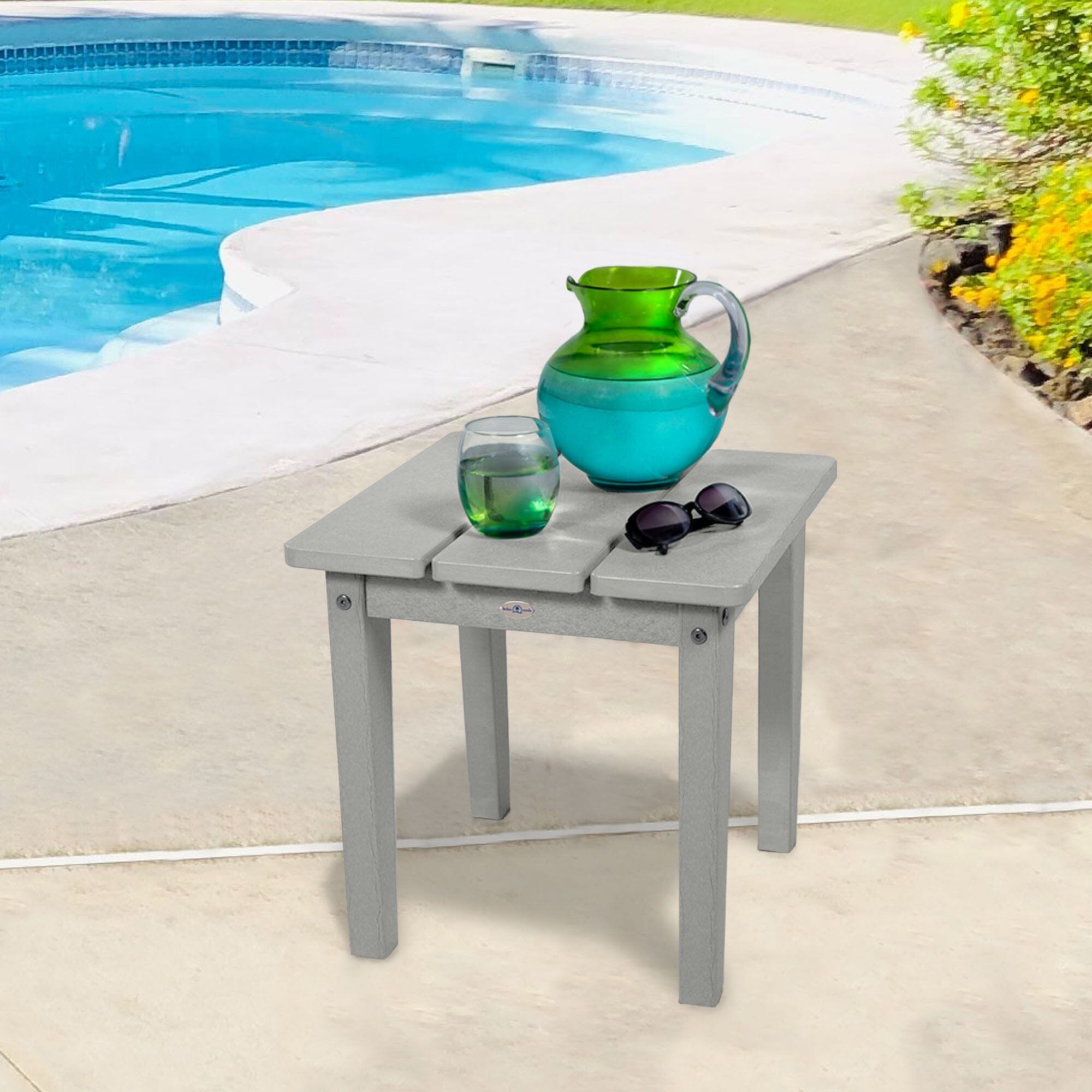 Adirondack Side Table - Outdoor Patio Furniture, Waterproof & Durable Small End Table for Garden, Deck, Poolside - Perfect for Drinks, Books & Decor