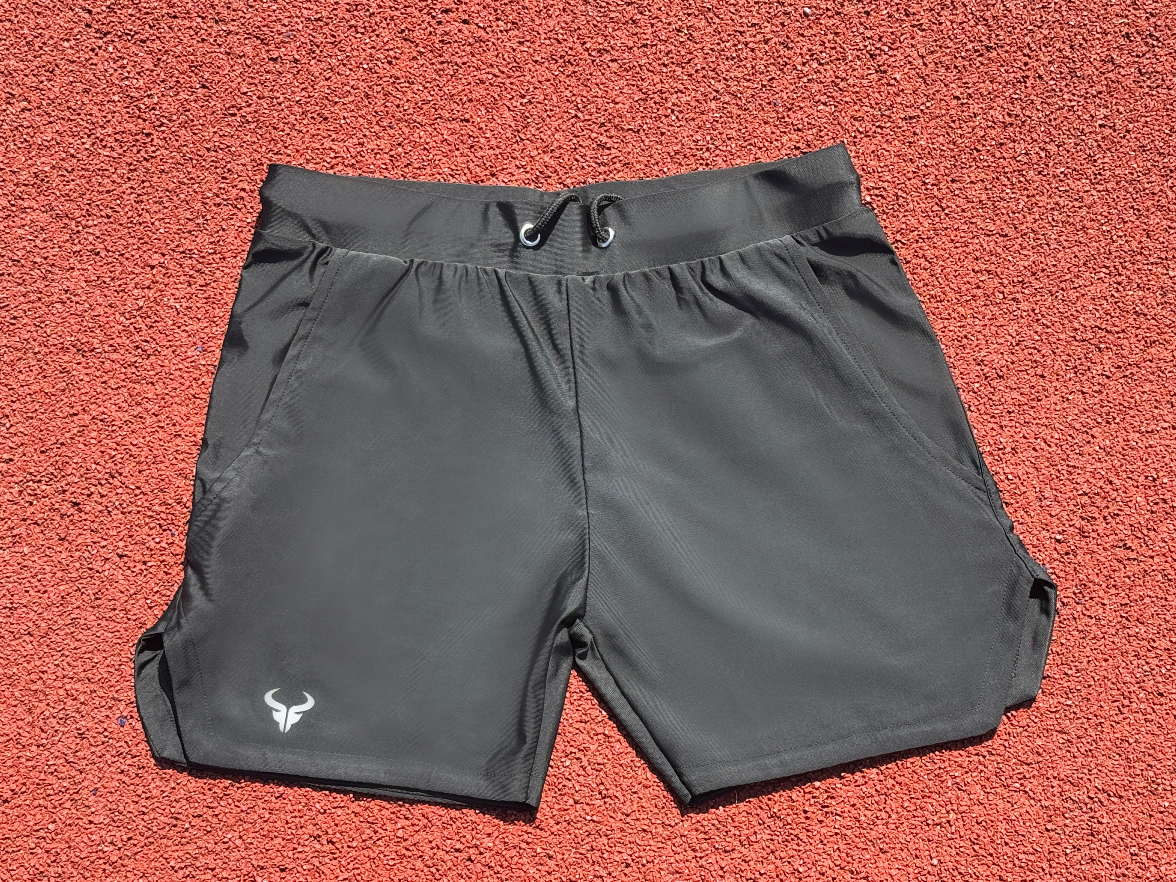 Cerus Black Titan Linerless Shorts - Moisture-Wicking, Quick-Dry, Breathable Workout & Running Shorts for Men - Perfect for Gym, Jogging, and Outdoor Activities