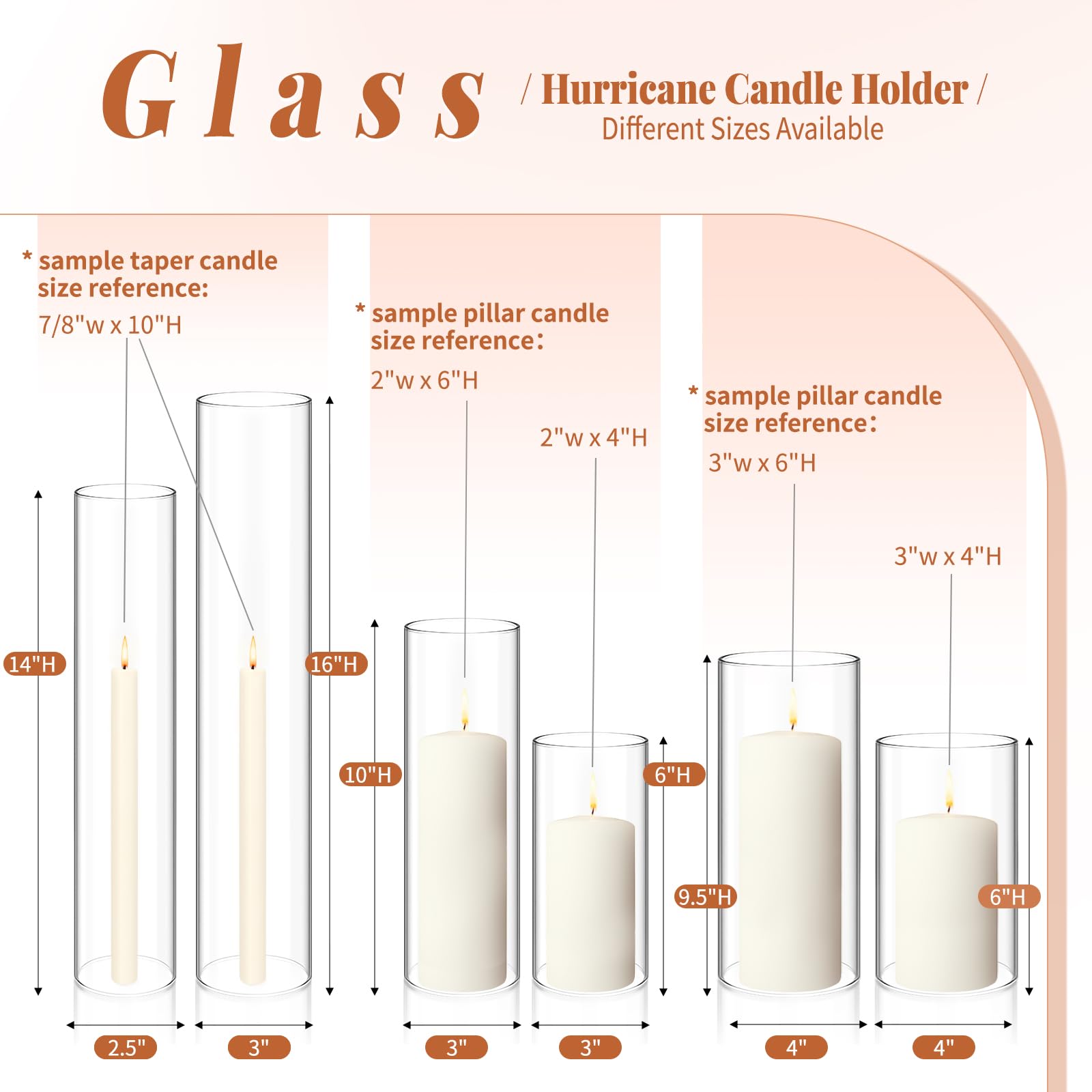 Showgeous 24-Pack Hurricane Candle Holders - 2.5