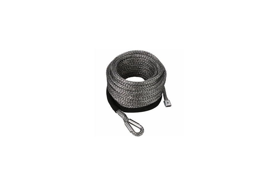 Bulldog Winch Synthetic Rope 9.5mm x 75ft (23m) Grey - Heavy Duty Off-Road Recovery Rope for Jeep, Truck & ATV Winching